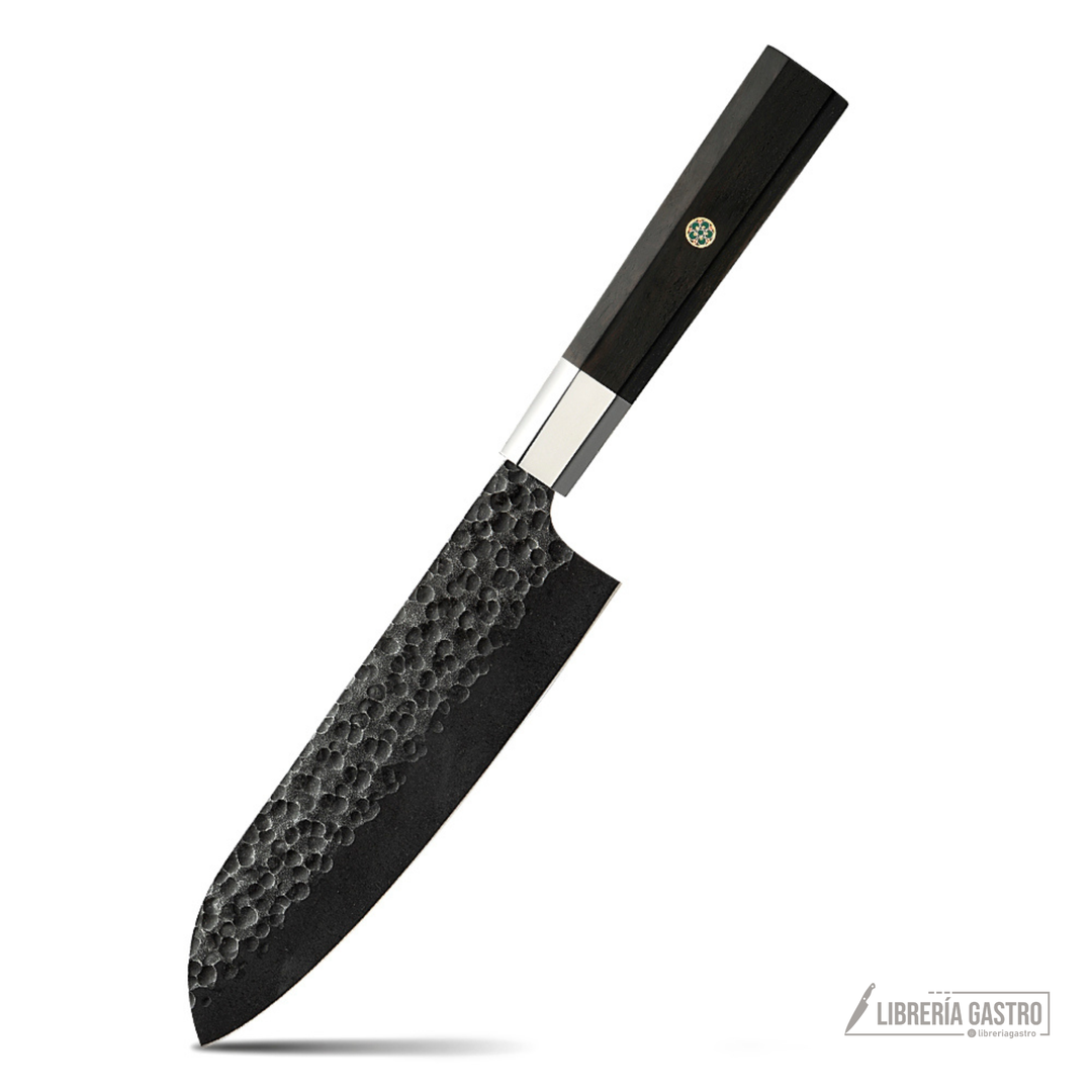 Cuchillo Santoku #7 Obsidiana – Acero 440C