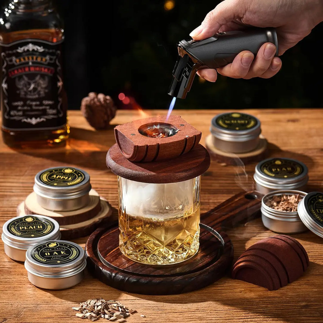 Kit Barril ahumador de whisky con solpete - 6 Astillas de madera.