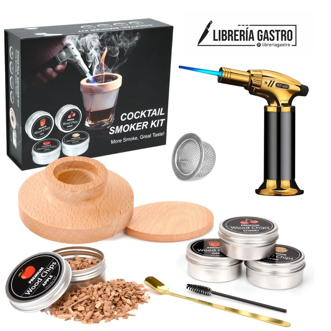 Kit ahumador con soplete y 4 chips de madera (Libreria Gastro)