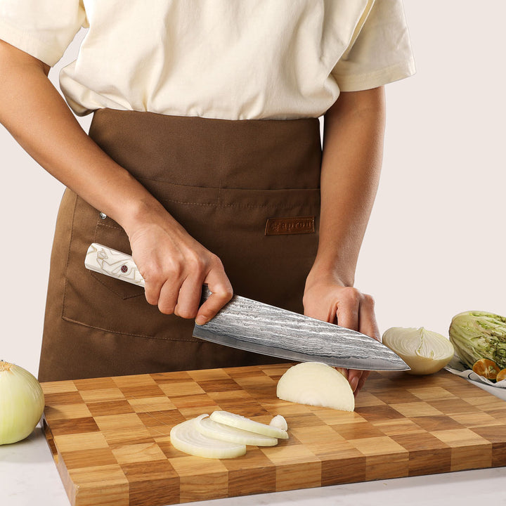 Cuchillo Chef #8 "ALBA" – Damasco de 67 Capas, núcleo 10Cr