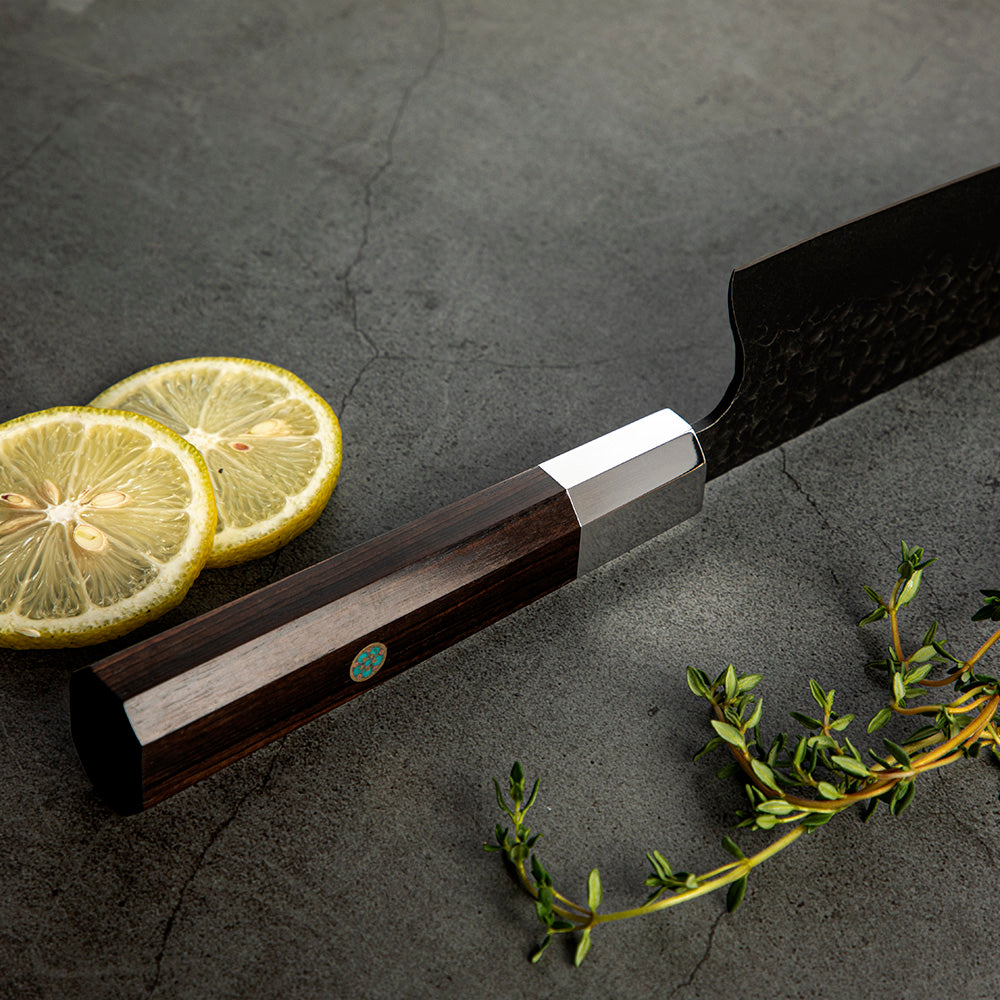 Cuchillo Santoku #7 Obsidiana – Acero 440C