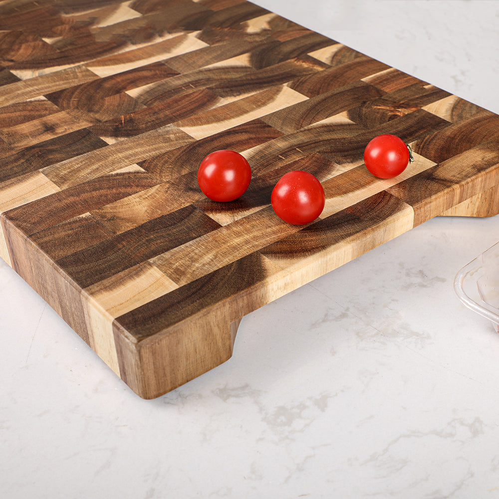 Tabla de Corte Profesional de Madera de Acacia – End Grain