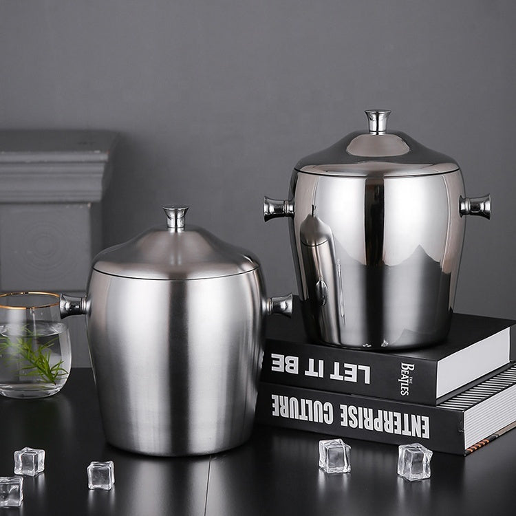 Hielera Windsor de acero inoxidable con tapa – Doble pared, 1,2 L