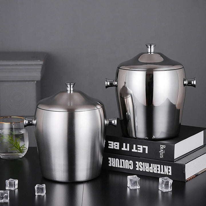 Hielera Windsor de acero inoxidable con tapa – Doble pared, 1,2 L