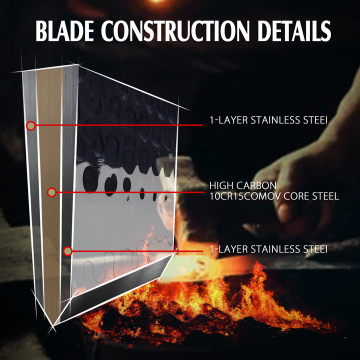 Cuchillo Kiritsuke #9, acero al carbono de tres capas AUS-10.