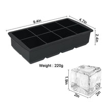 Cargar imagen en el visor de la galería, Bandeja de silicona para cubitos de hielo, para hacer 8 cubos de hielo gigantes para whisky.