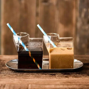 Vasos de cóctel de 340ml, vasos de whisky, vasos creativos con forma de caja de leche para cóctel.