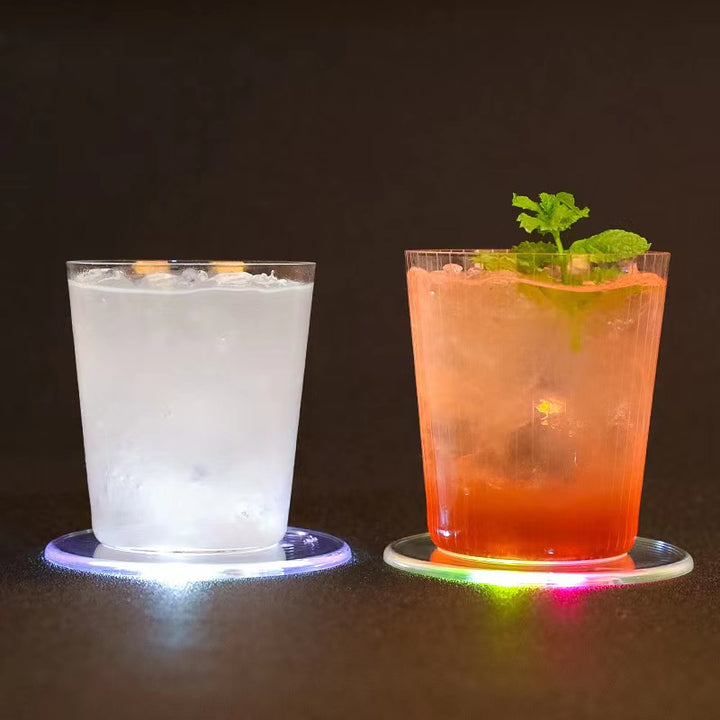 Posavasos acrílico Cóctel LED 10cm (Luz blanca).