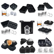 Cargar imagen en el visor de la galería, PACK Molde para hacer bolas de hielo con esfera de whisky grande Premium de fácil liberación BHD, bandeja redonda de silicona para cubitos de hielo de 8 cavidades y 2 pulgadas con tapa.