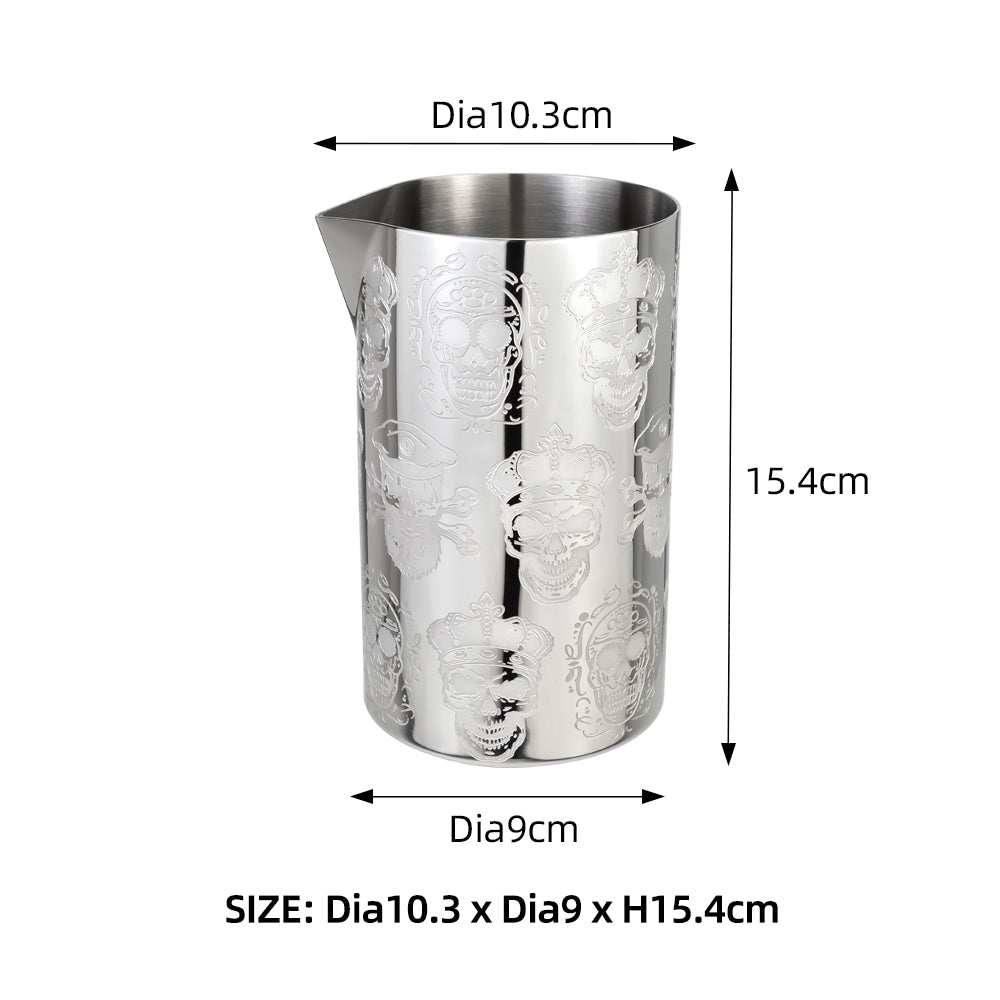 Vaso mezclador Skull acero inox 304 de 850 ml (28 oz)