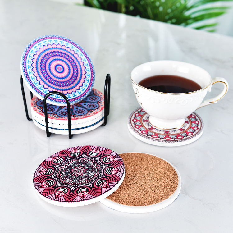 Pack (2 unds) Posavasos de cerámica 10cm díam- Cielo estrellado.