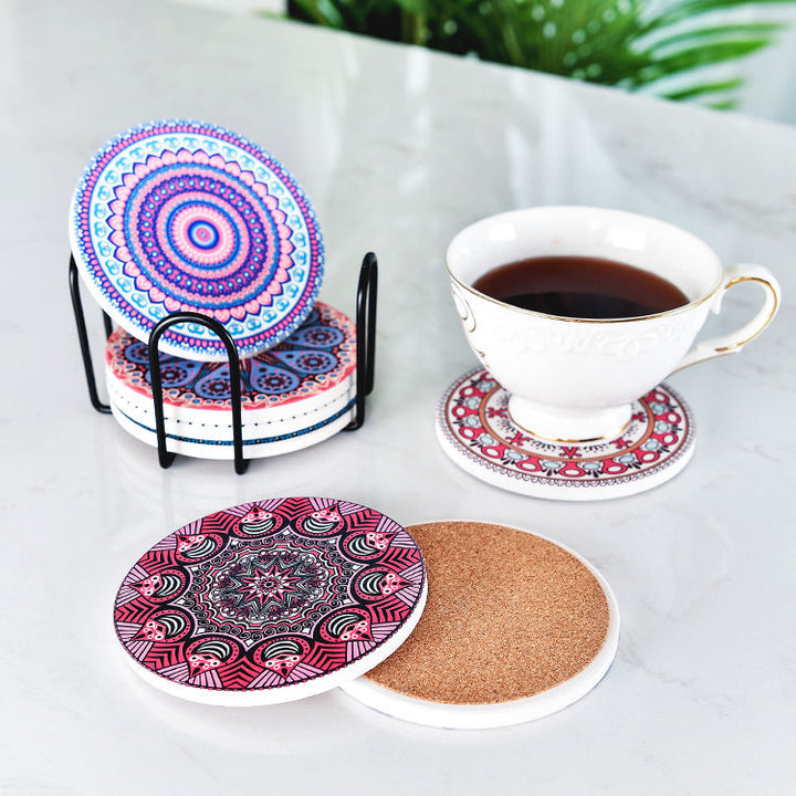 Pack (2 unds) Posavasos de cerámica 10cm díam- Cielo estrellado.