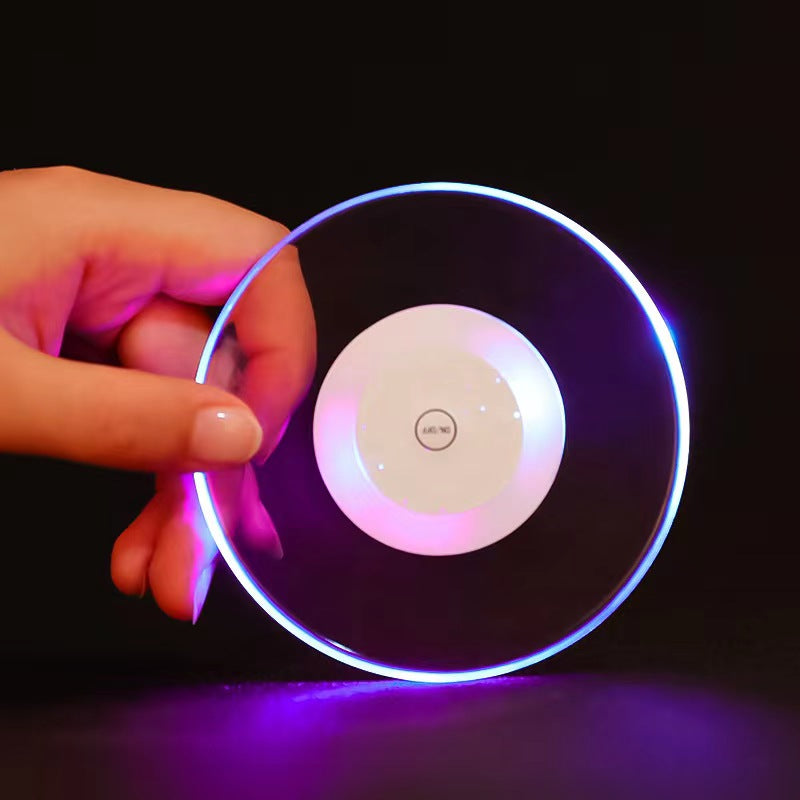 Posavasos acrílico Cóctel LED 10cm (Luz blanca).