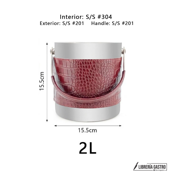 Hielera Croco Borgoña con asa 2L