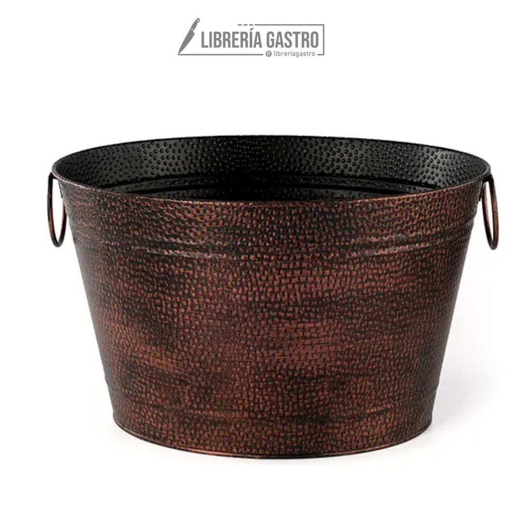 Hielera ovalado con revestimiento de cobre antiguo de 19L