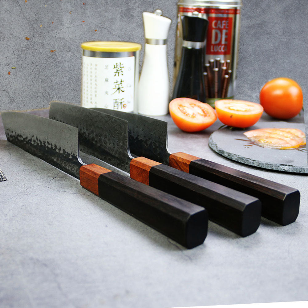 Cuchillo de chef japonés de acero de Damasco, 67 capas de forja.