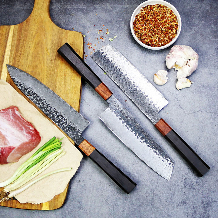 Cuchillo de chef japonés de acero de Damasco, 67 capas de forja.