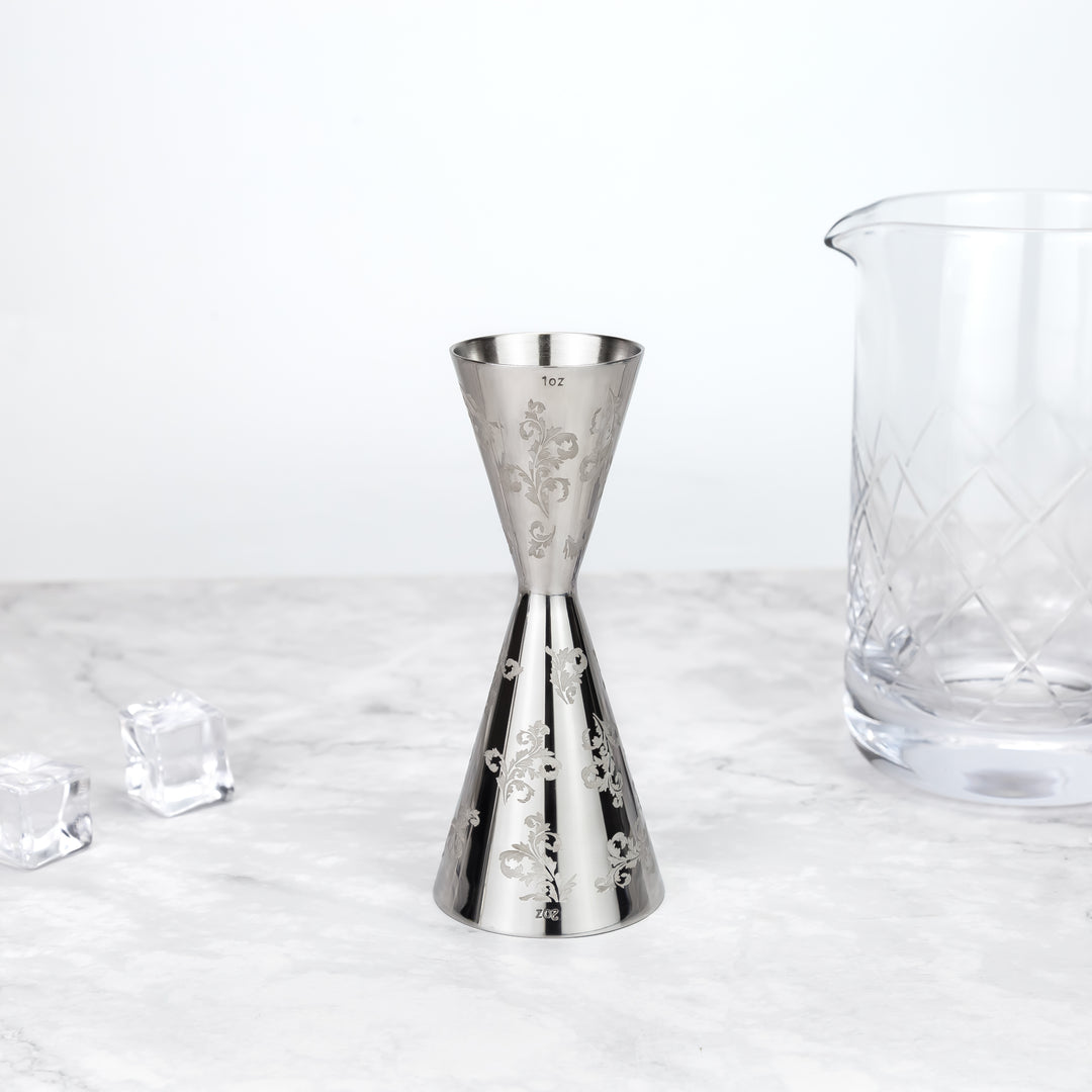 Jigger Hiedra sin costura 1/2 oz, Diseño Grabado.