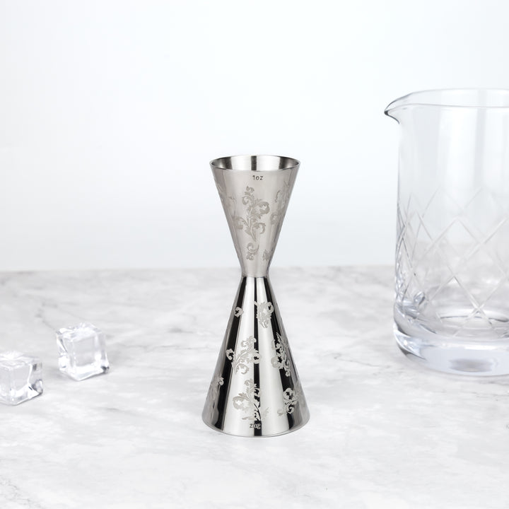 Jigger Hiedra sin costura 1/2 oz, Diseño Grabado.