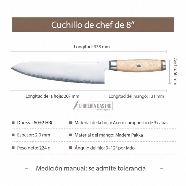 Cuchillo Chef #8 LUMEN – Núcleo 10Cr