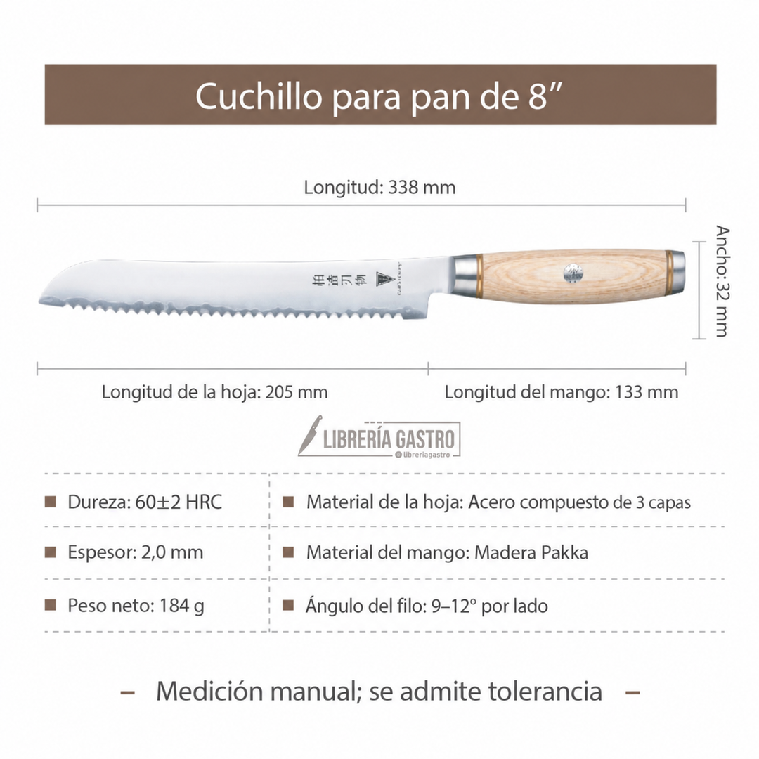 Cuchillo para Pan #8 LUMEN – Núcleo 10Cr