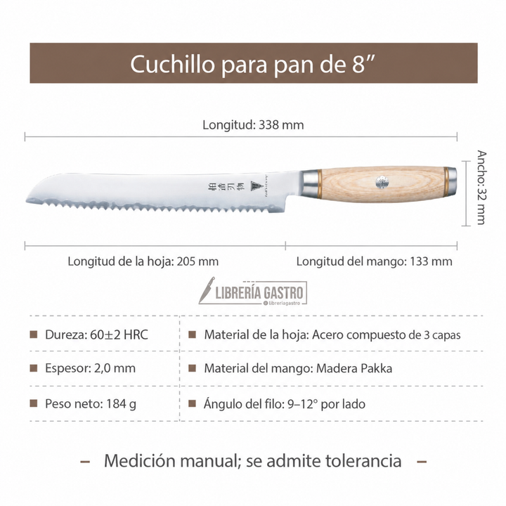 Cuchillo para Pan #8 LUMEN – Núcleo 10Cr