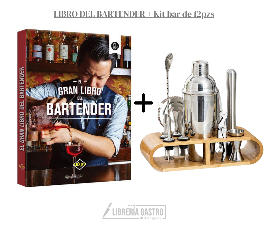 LIBRO DEL BARTENDER + Kit bar de 12pzs