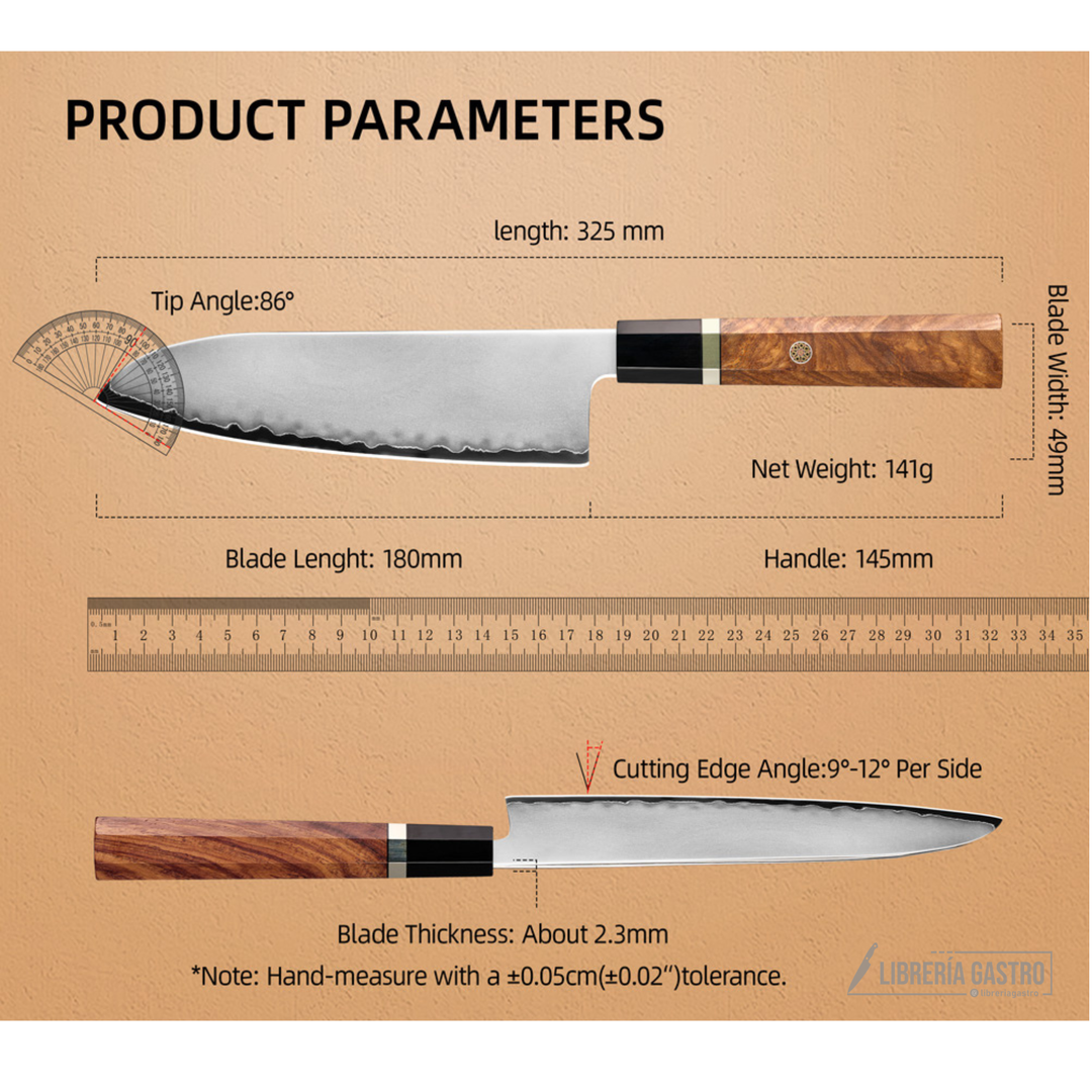 Cuchillo Santoku 7″ Magnus – Núcleo Japonés ZDP189