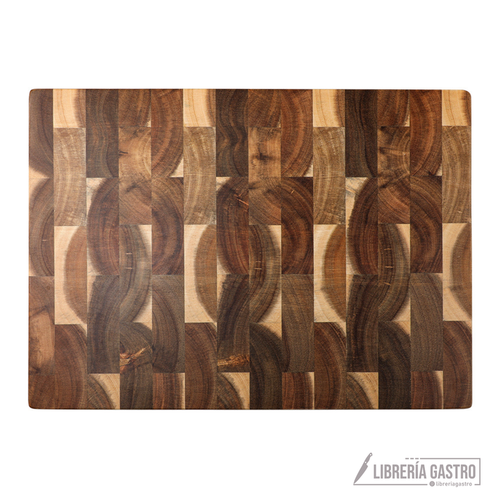 Tabla de Corte Profesional de Madera de Acacia – End Grain