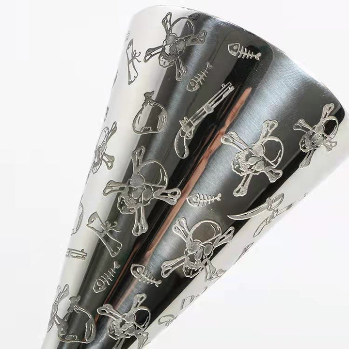 JIGGER ALTO 30/60 ML DISEÑO JAPONES SKULL SILVER