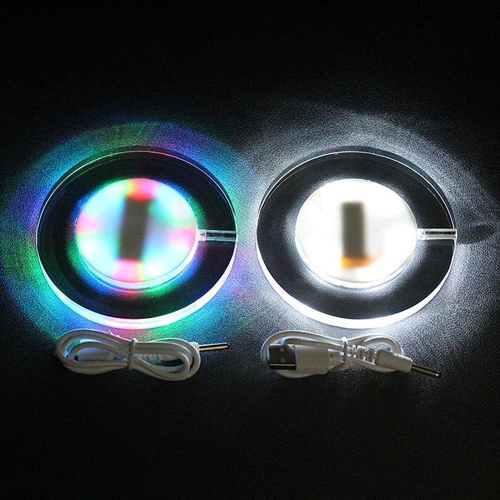 Posavasos LED  Luz blanca, para bebidas, LAFEINA USB recargable acrilico.