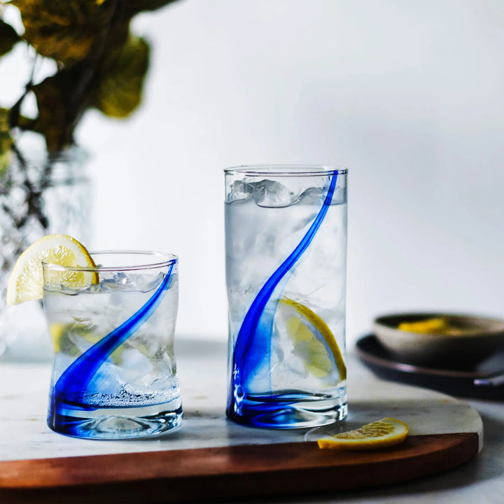 Rocas Libbey Blue Ribbon Impressions 495ml (16.7oz) Set x4