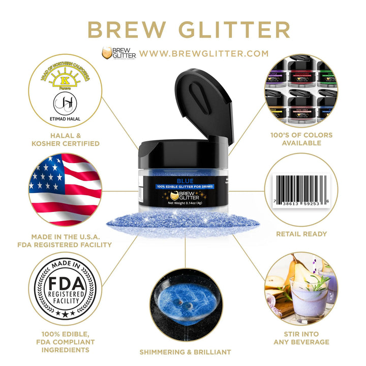 Blue Brew Glitter 4 g| Cocktail Beverage Glitter