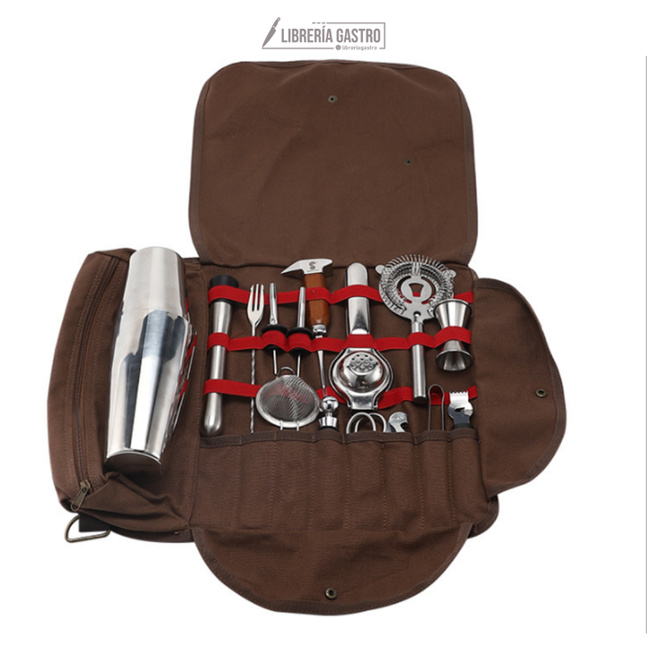 Kit Bartender de viaje de 15 piezas + maleta