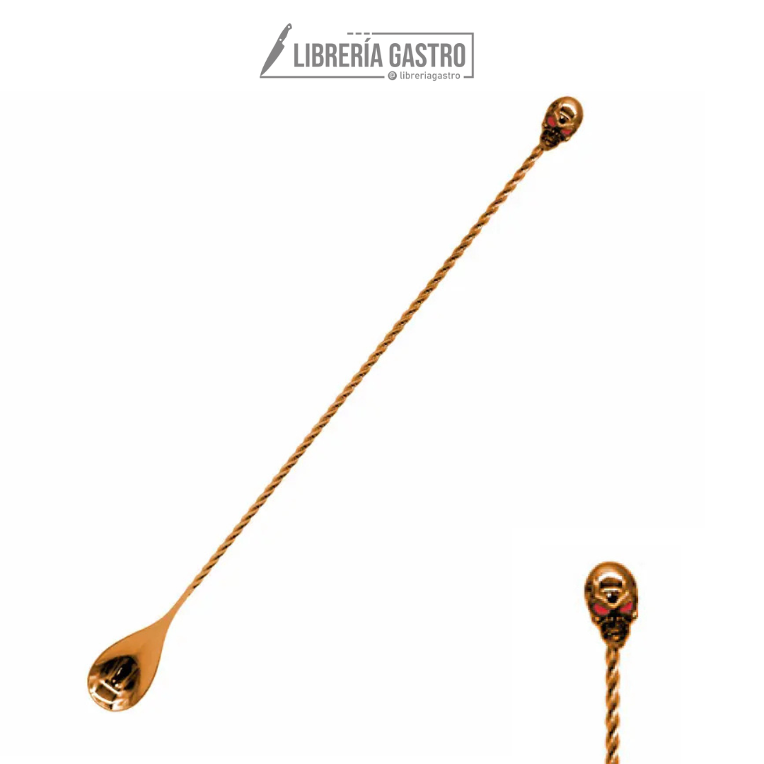 Cuchara Skull cobre 43 cm.