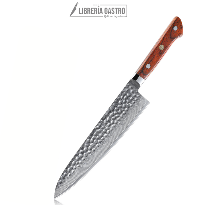 Cuchillo Chef #8 profesional, acero Damasco 67 capas.