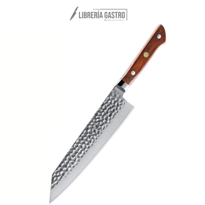 Cuchillo Kiritsuke #8 profesional, acero Damasco 67 capas.