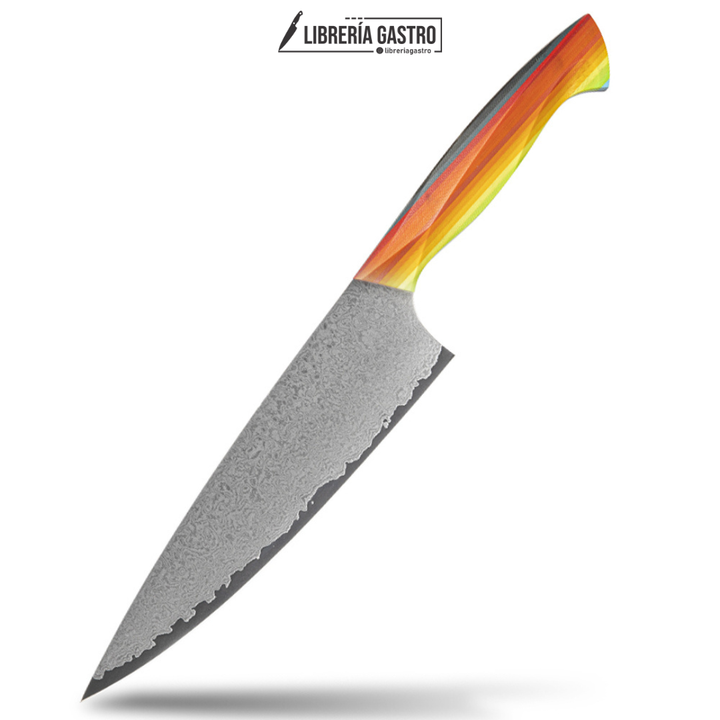 Cuchillo Chef #8 Japones, acero de Damasco de 67 capas y núcleo VG10