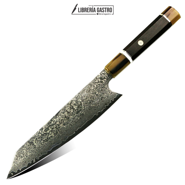 Cuchillo Buffalo Kiritsuke #8, Acero Damasco de 67 Capas.
