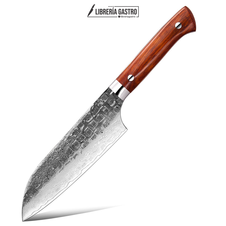 Cuchillo Santoku #6 Japones, 67 capas de acero Damasco forjado