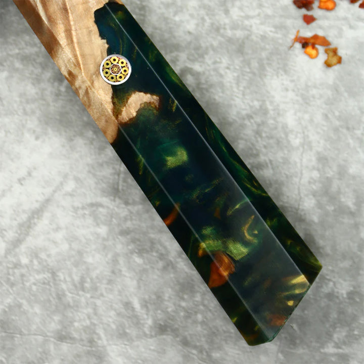 Cuchillo #7 Santoku, acero damasco 67 capas VG10.