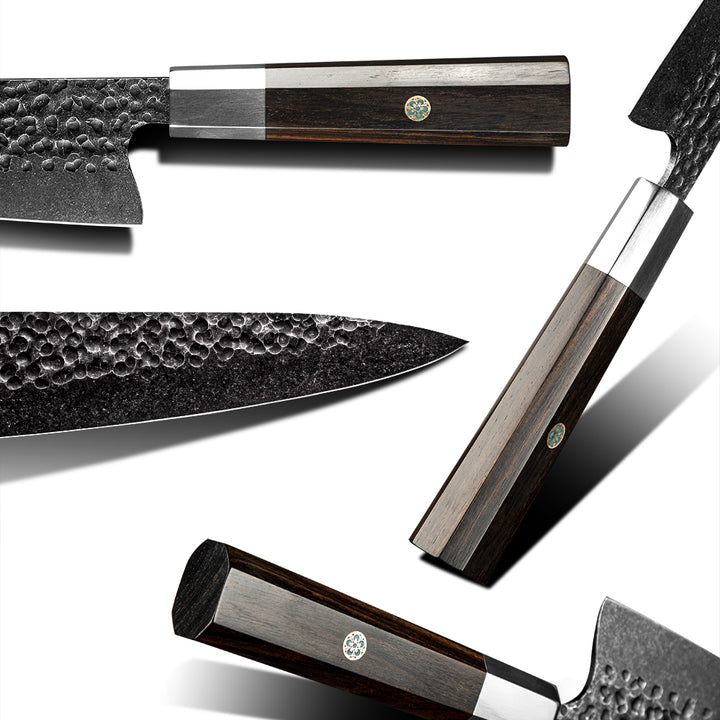 Cuchillo Santoku #7 Obsidiana – Acero 440C