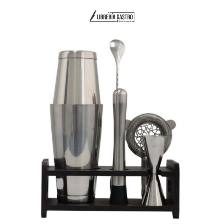 Kit bar premium de 6 piezas con soporte.