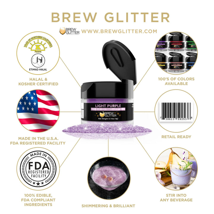 Light Purple Brew Glitter 4g | Cocktail Beverage Glitter