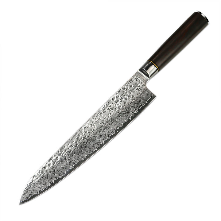 Cuchillo de chef 9.5", martillo, Damasco, con mango de madera.