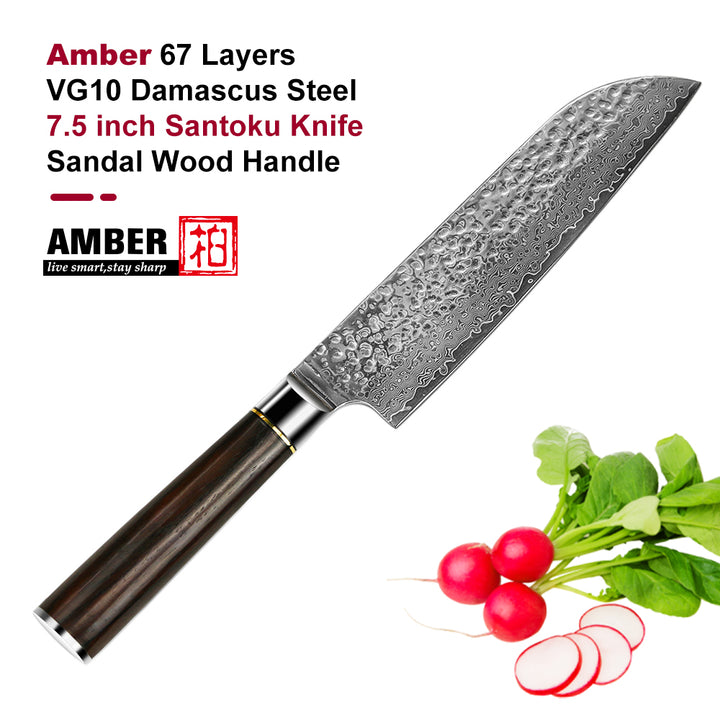 Santoku-cuchillo de chef de acero VG-10
