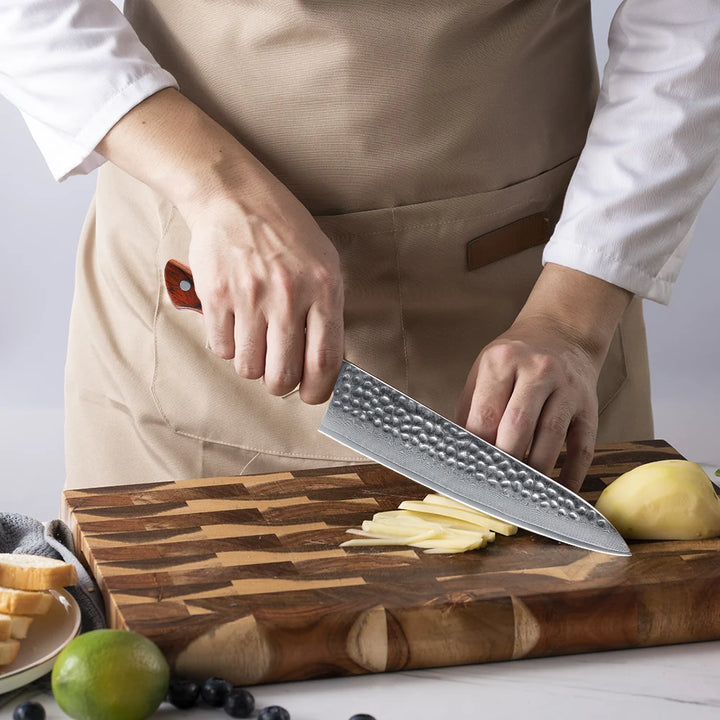 Cuchillo Chef #8 profesional, acero Damasco 67 capas.