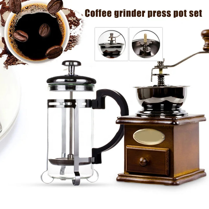 Kit Coffee, Molinillo vintage, prensa Francesa 350 ml.