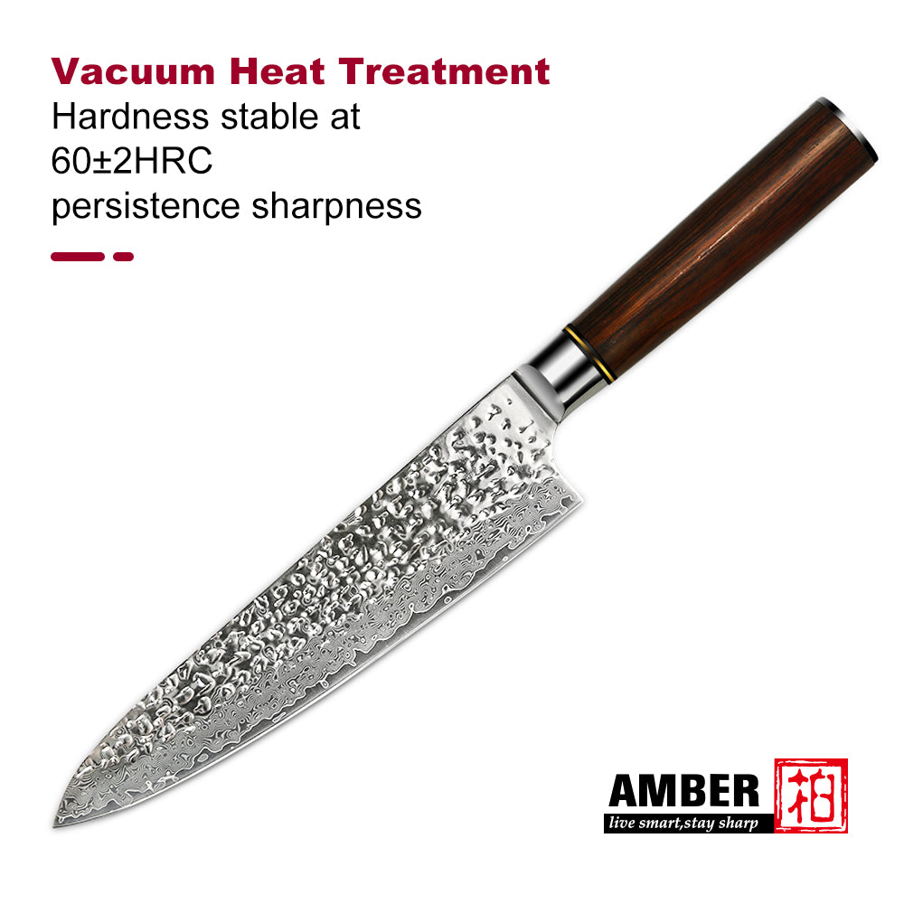 Cuchillo de chef de cocina de acero damasco, VG-10