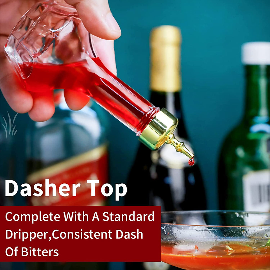 Bitero de vidrio amarga con Dash Top,  1,7 oz/50ml, color silver